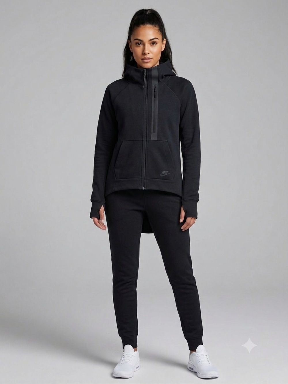 Nike Tech Fleece High Collar Full Zip Jacket Drop Hem M